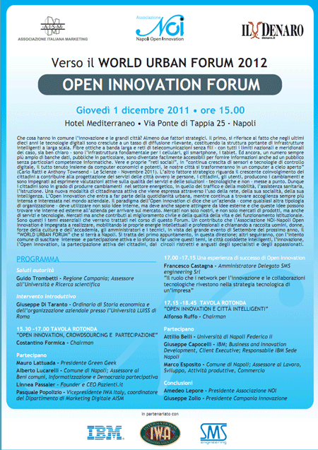 Open Innovation Forum Verso il World Urban Forum 2012